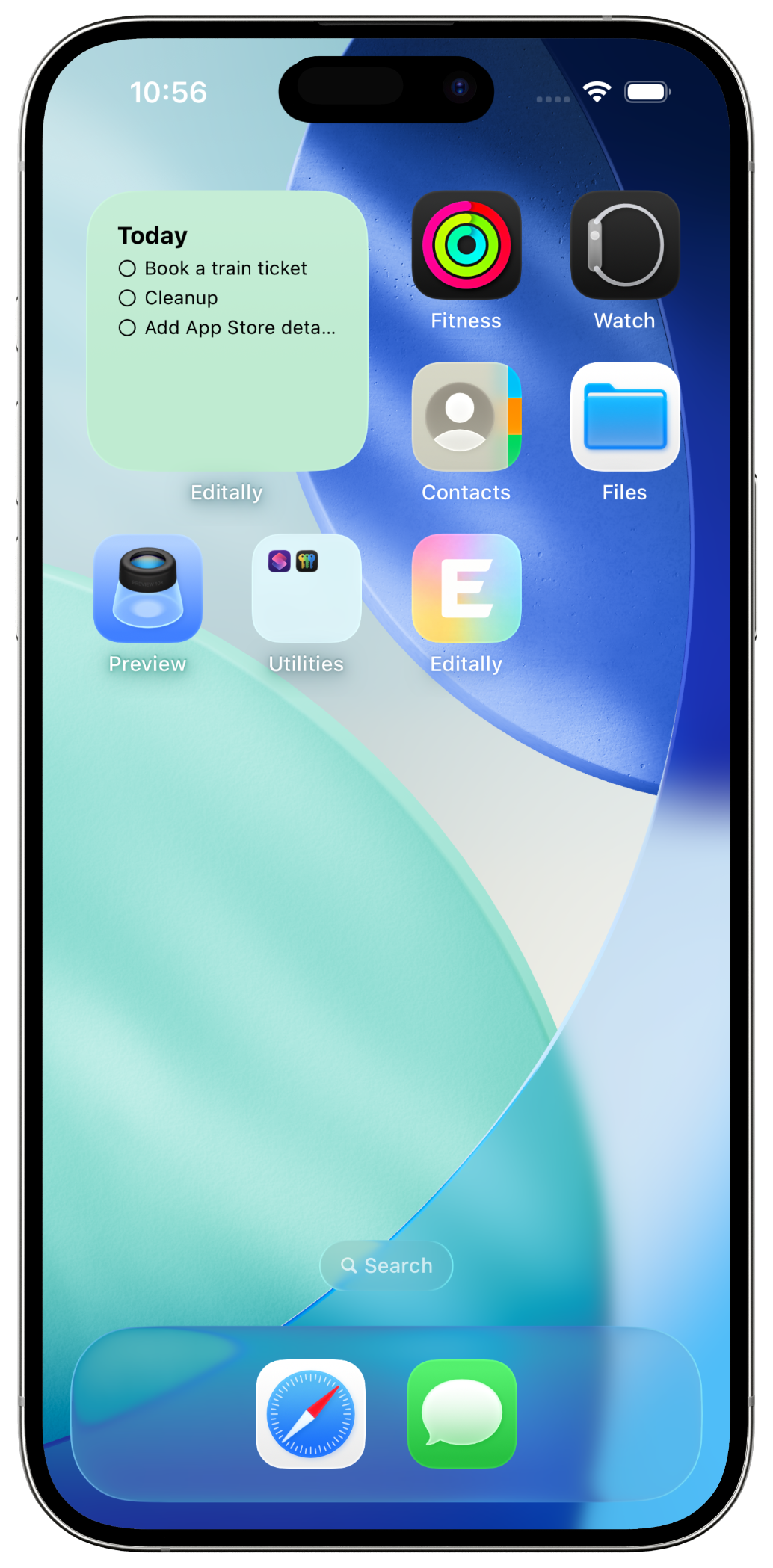 Small home-screen widget on iOS
